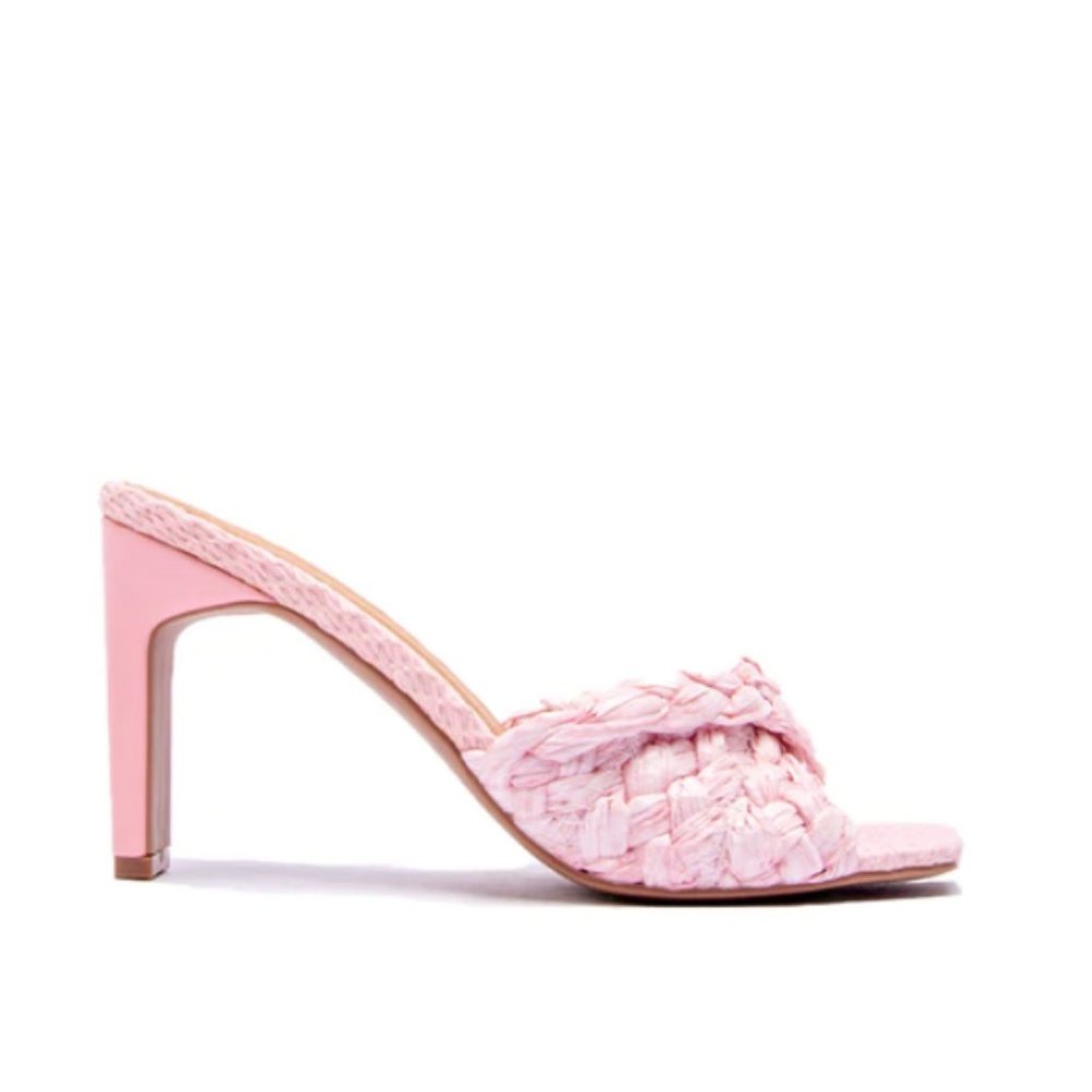 !! NEW !! Raffia Mule Heels in White - Picture 6 of 7